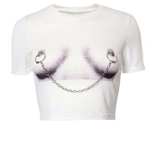 Available nipple ring shirt , have them in white and black S-L